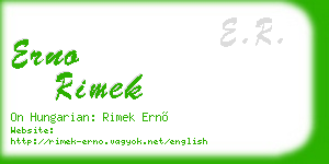 erno rimek business card